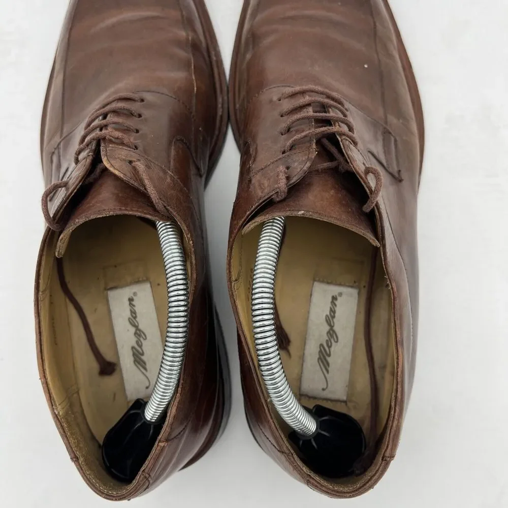 Mezlan Fiore Brown Leather Lace-Up Split Toe Apron Oxford Shoes Men's US 11 M